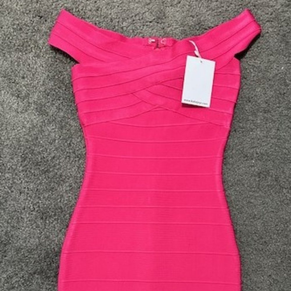 Katie J Hot Pink Bandage Dress